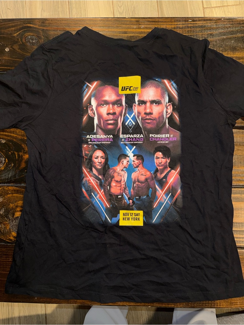 UFC Official 281 Adesanya vs Pereira black cotton graphic t-shirt
